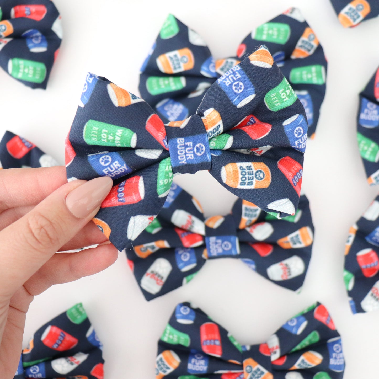 BEER CANS - DAPPER DEXTER DOG BOW TIE