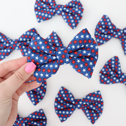 NAVY WITH STARS - DAPPER DEXTER DOG BOW TIE