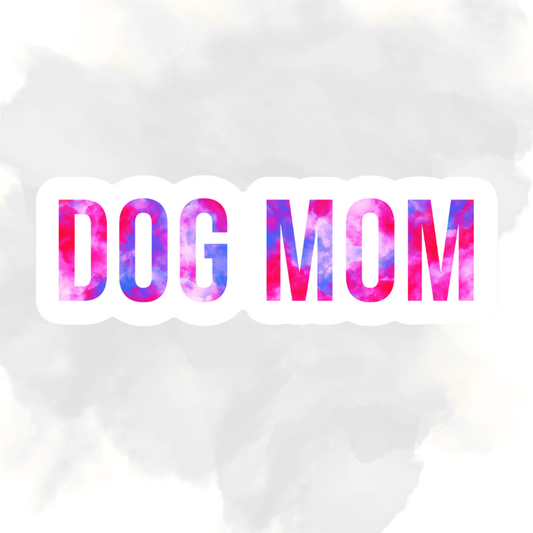 DOG MOM (PINK & PURPLE)- STICKER