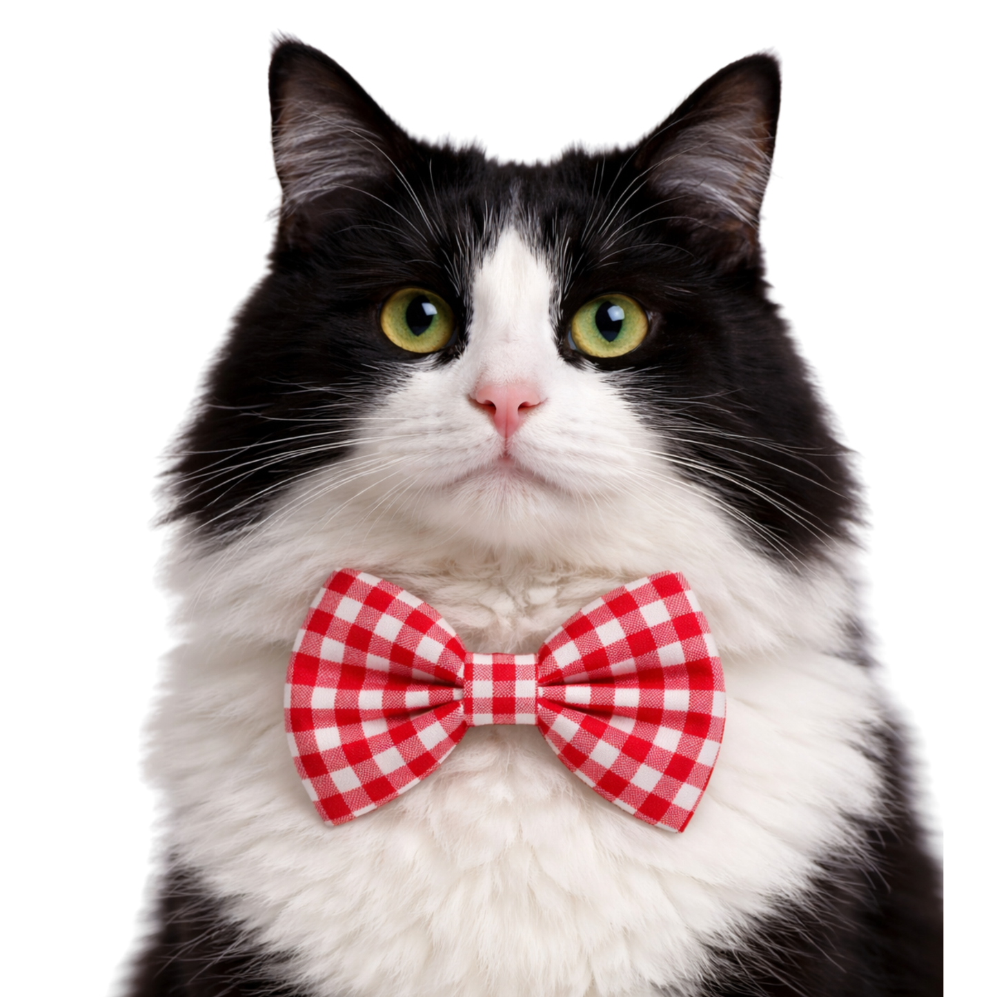 RED PICNIC PLAID - CAT BOW TIE