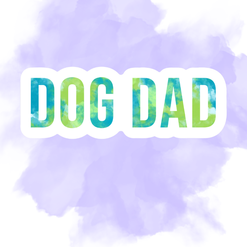 DOG DAD (LIME & BLUE)- STICKER