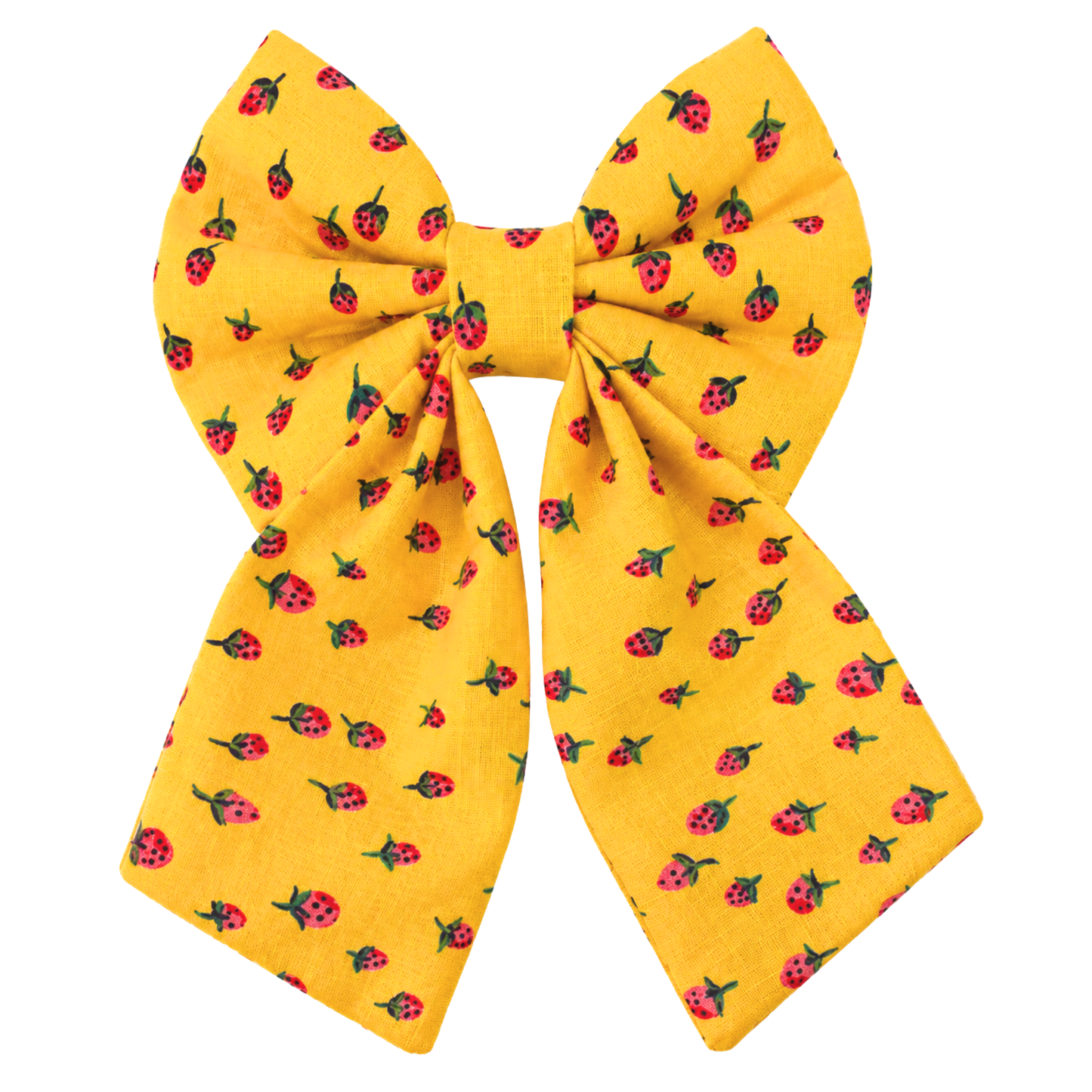 MUSTARD YELLOW W/ LITTLE STRAWBERRIES - SAILOR BOW