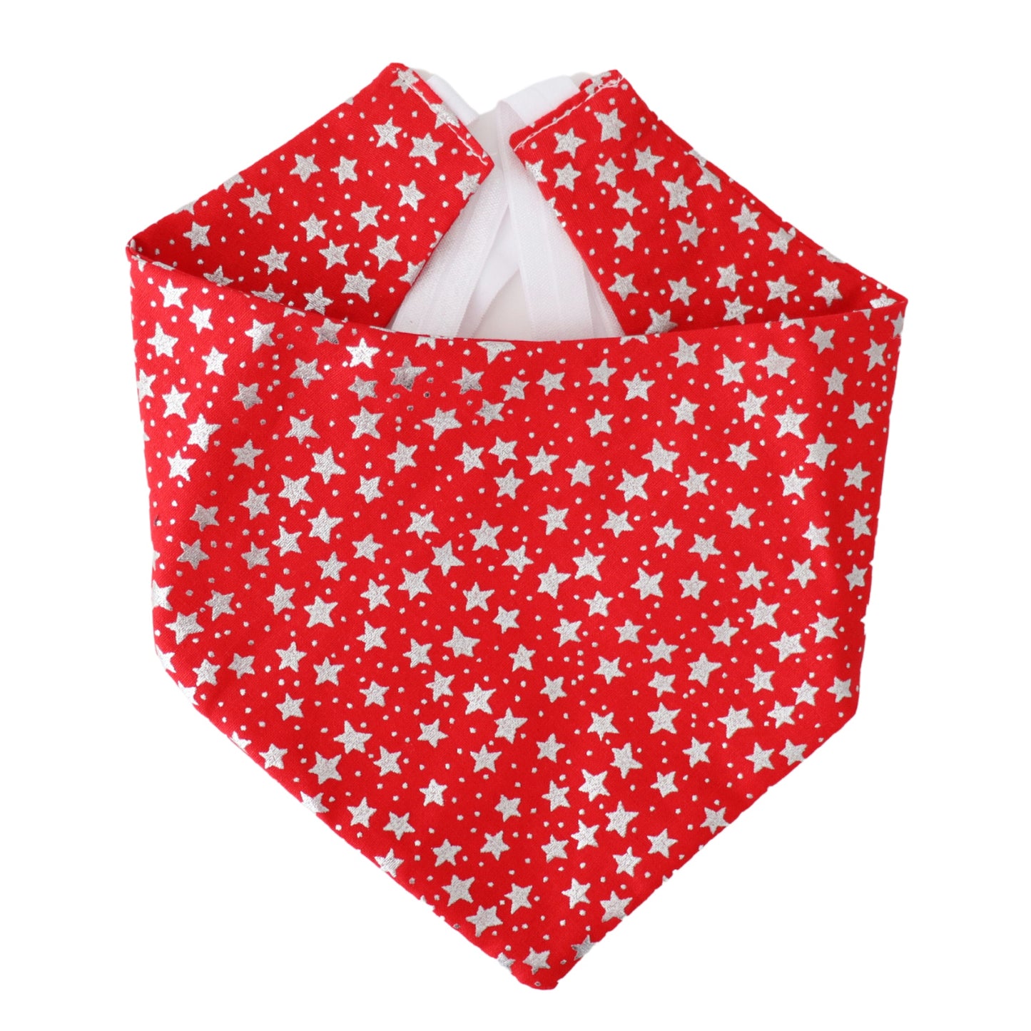 RED METALLIC STARS - CLASSIC DOG BANDANA