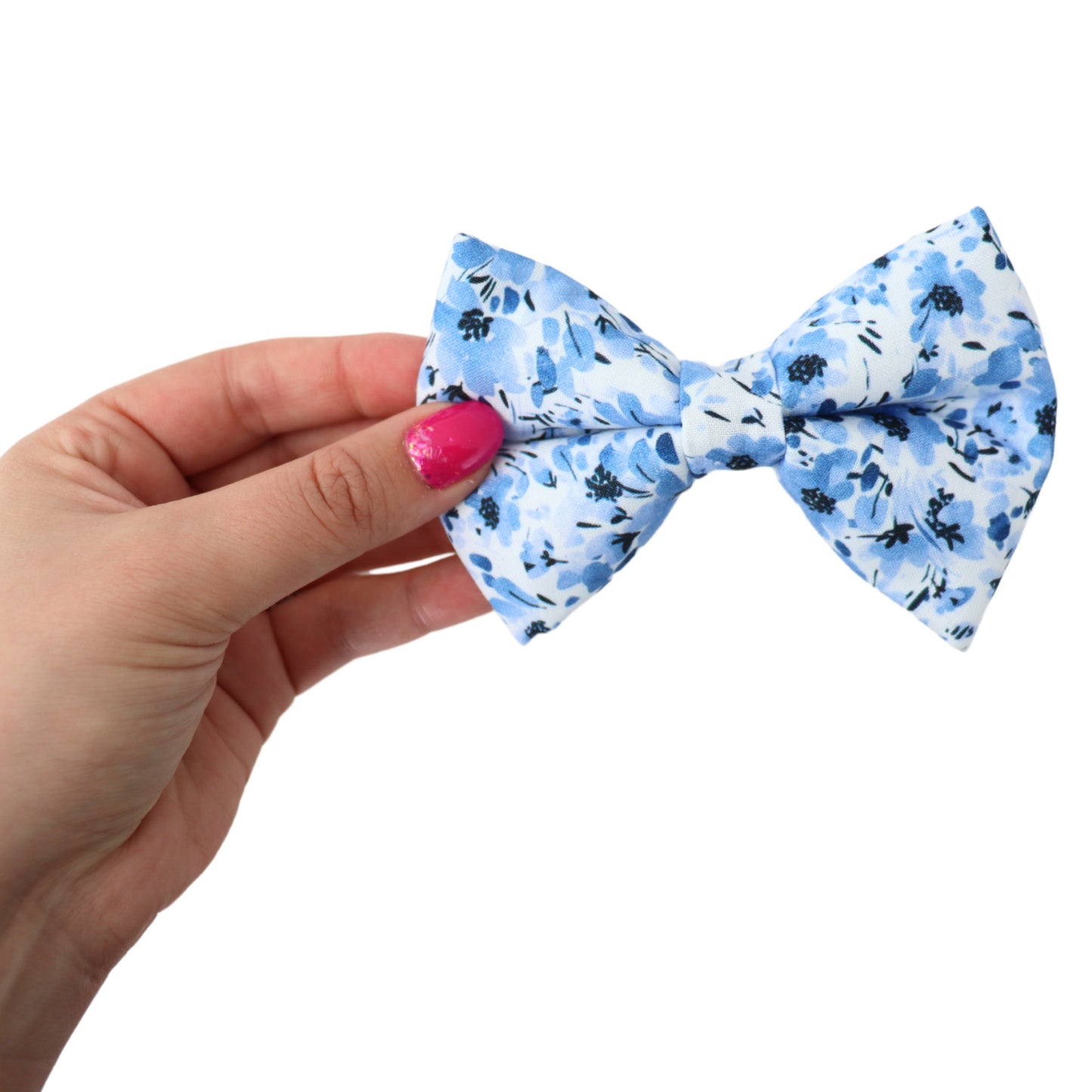 WHITE AND BLUE FLORAL - DOG BOW TIE BY DAPPER DEXTER