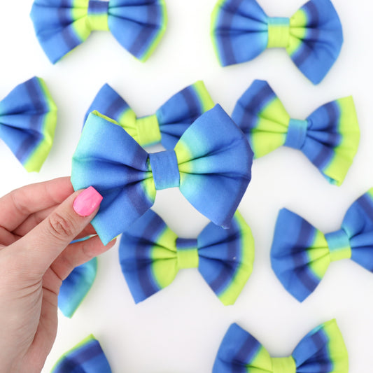 BLUE & LIME OMBRE - DAPPER DEXTER DOG BOW TIE