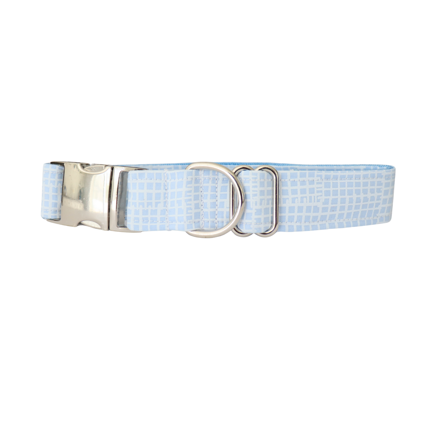 LIGHT BLUE GRID - DOG COLLAR