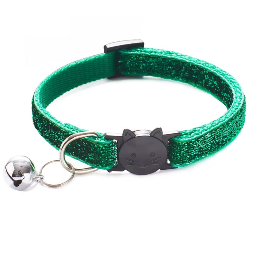 GREEN SPARKLE BREAKAWAY CAT COLLAR
