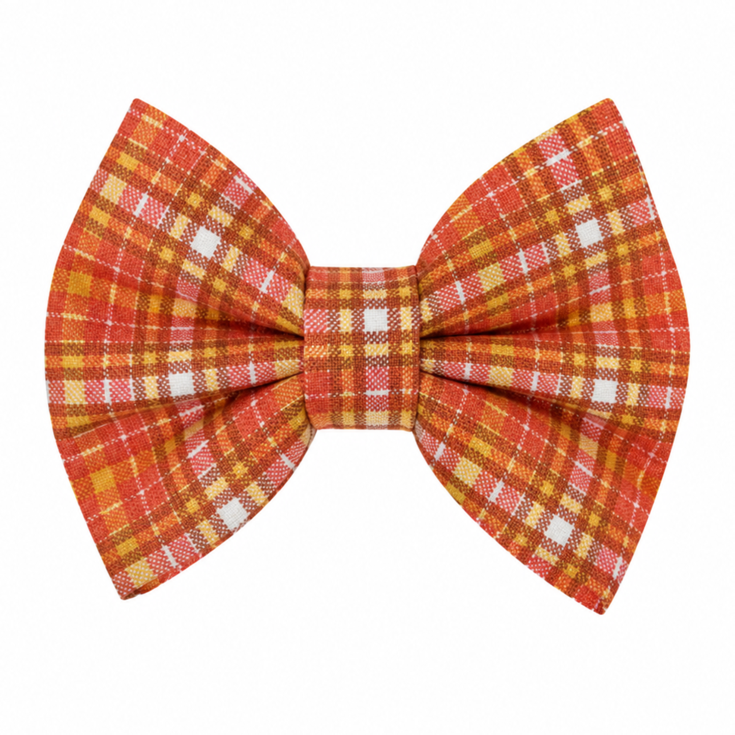 ORANGE PLAID - DAPPER DEXTER DOG BOW TIE