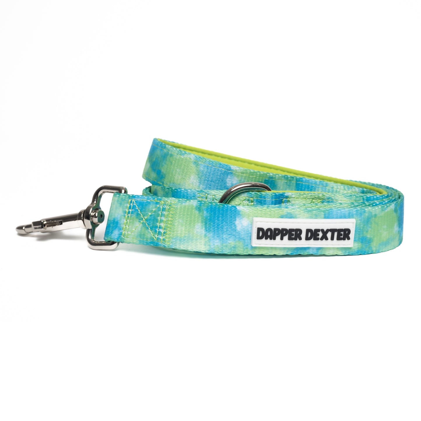 LIME & BLUE TIE DYE DOG LEASH