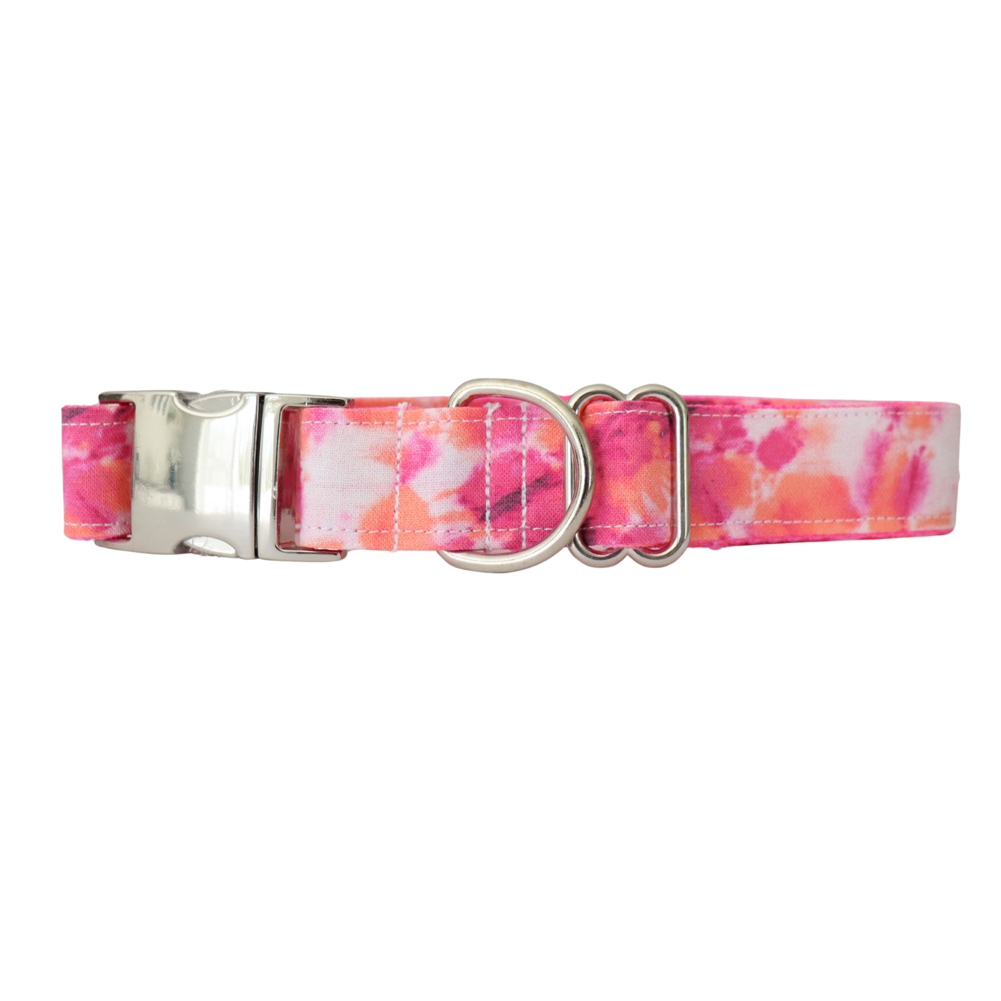 PINK AND ORANGE TIE DYE - DOG COLLAR