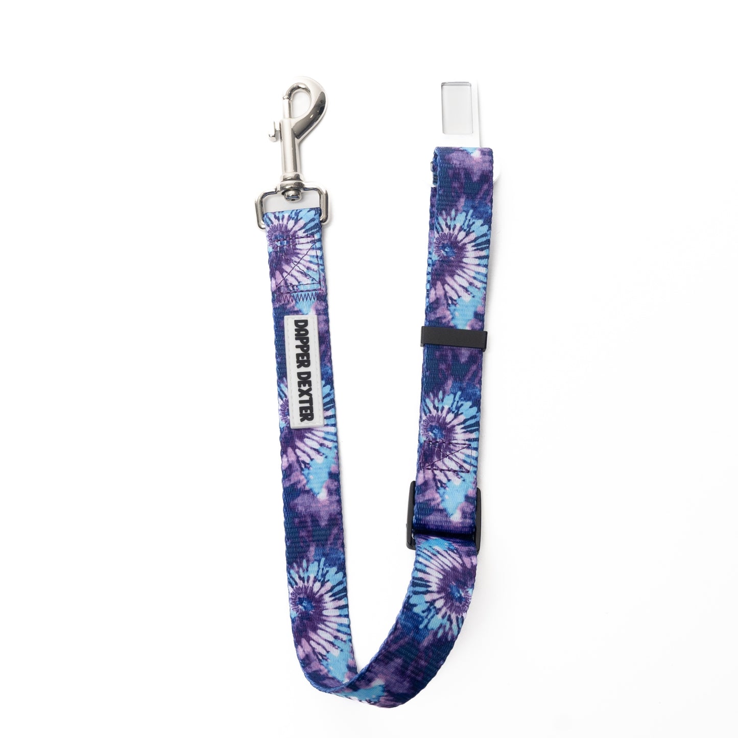 ROYAL BLUE & PURPLE TIE DYE - DOG SEAT BELT
