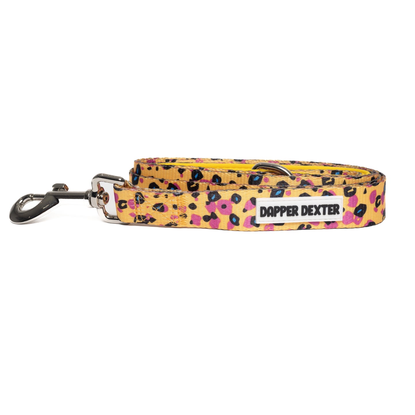 YELLOW ANIMAL PRINT DOG LEASH