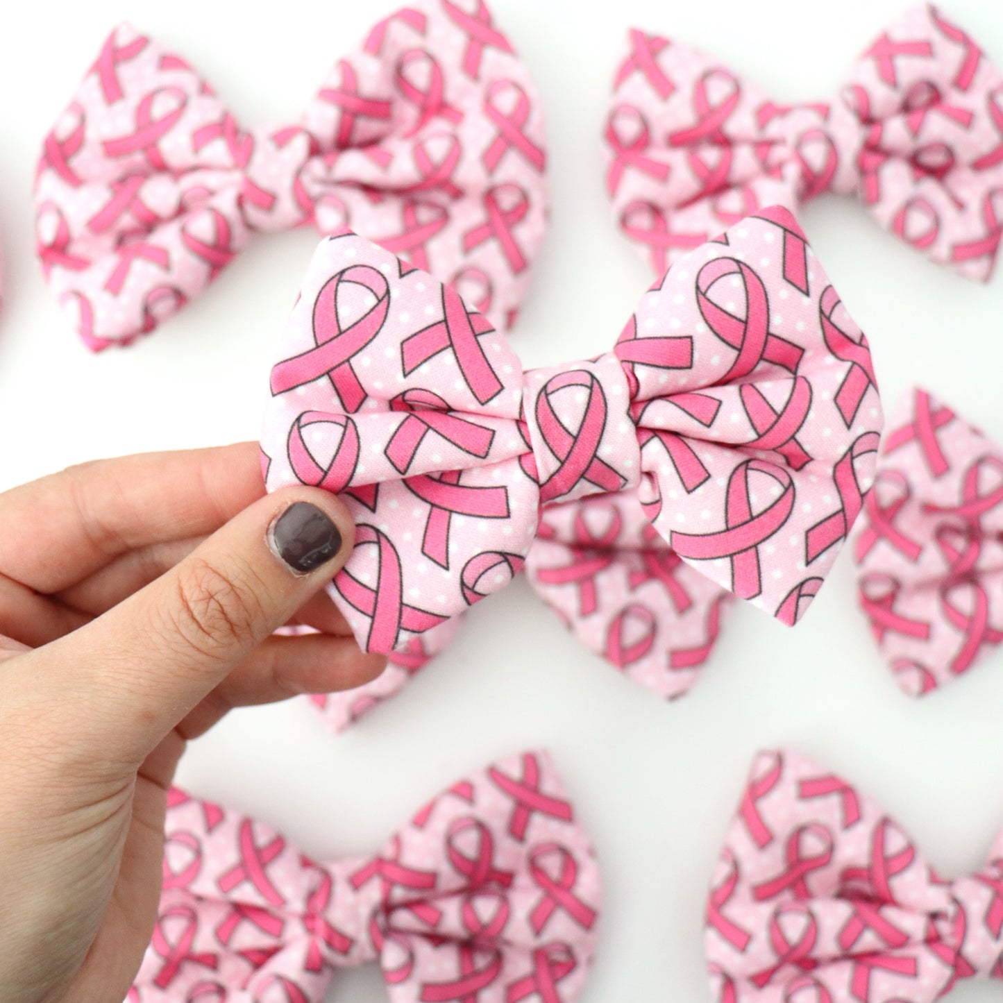 BREAST CANCER RIBBON- DAPPER DEXTER DOG BOW TIE