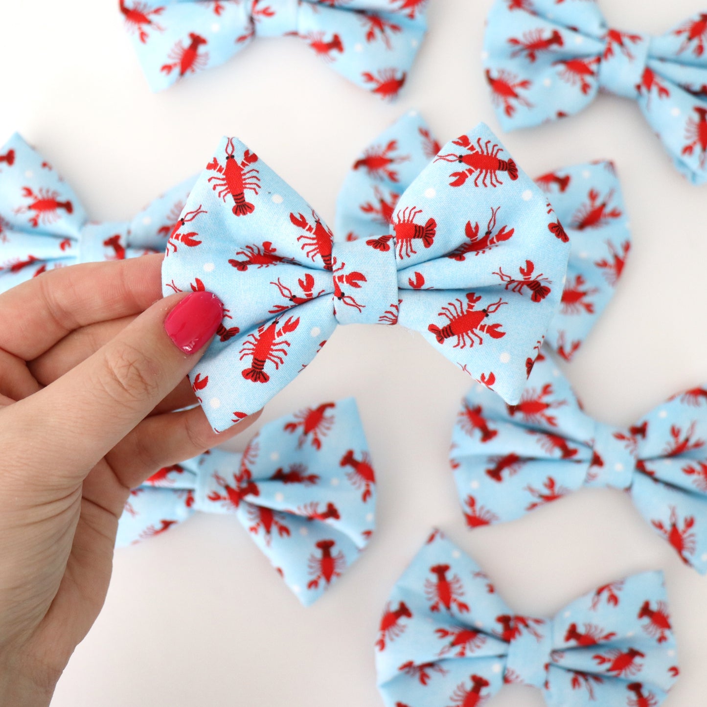 LIGHT BLUE LOBSTERS - DAPPER DEXTER DOG BOW TIE