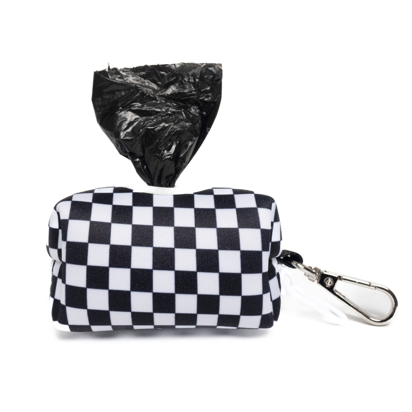 BLACK & WHITE CHECKERED LEASH BAG