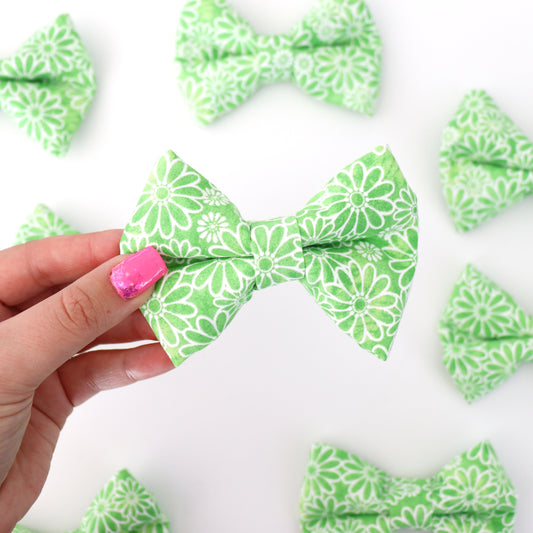 LIME FLORAL - DOG BOW TIE BY DAPPER DEXTER