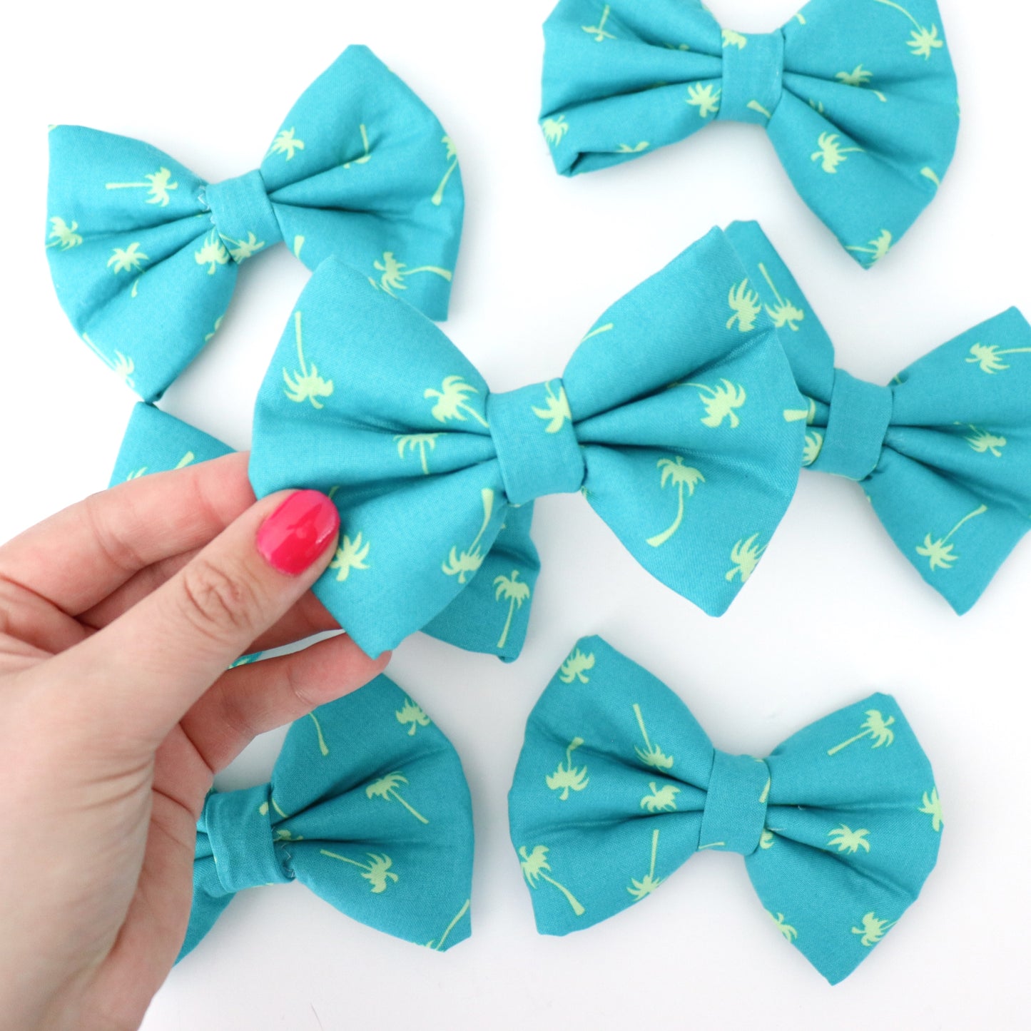 PALM TREES (TEAL) - DAPPER DEXTER DOG BOW TIE