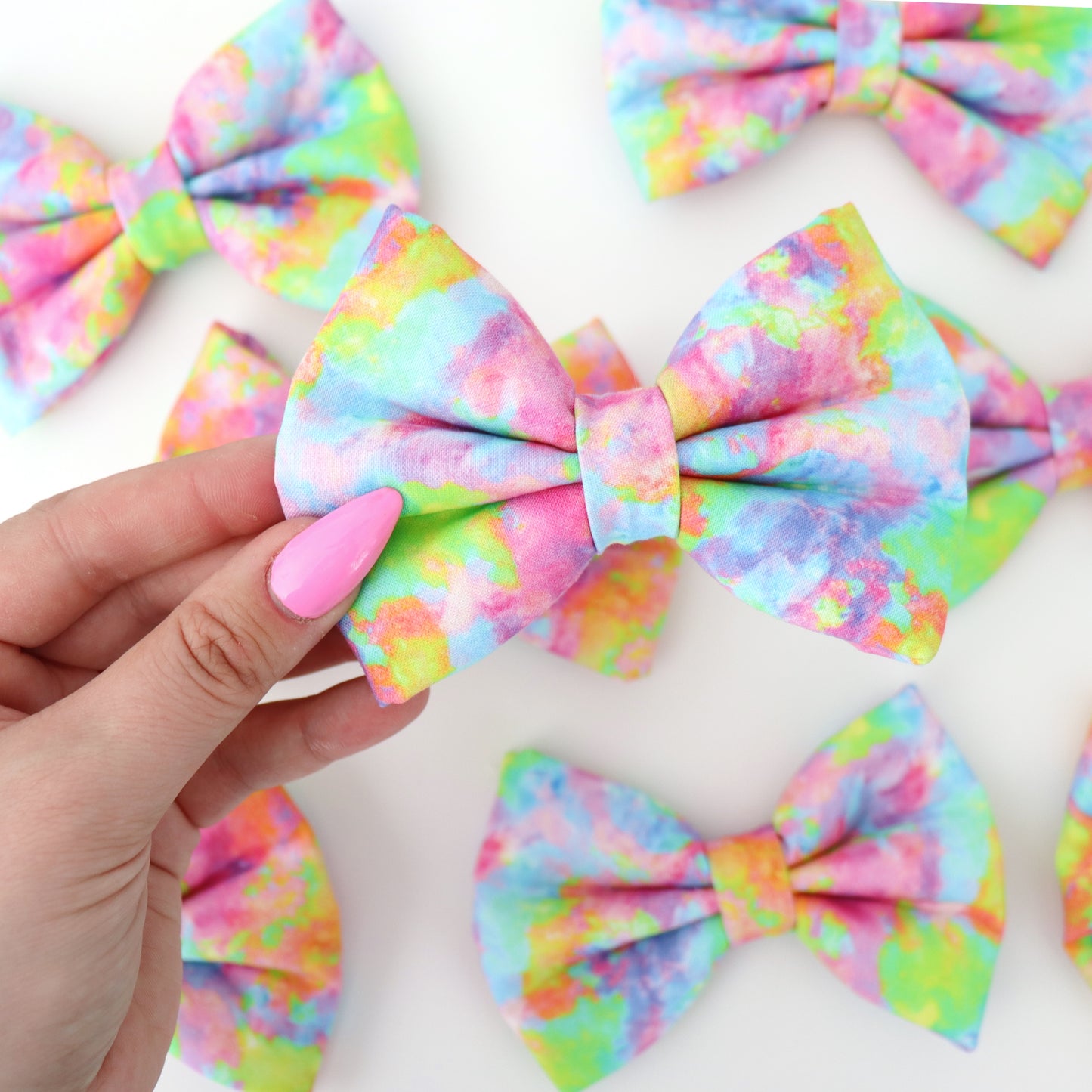 NEON TIE DYE - DAPPER DEXTER DOG BOW TIE