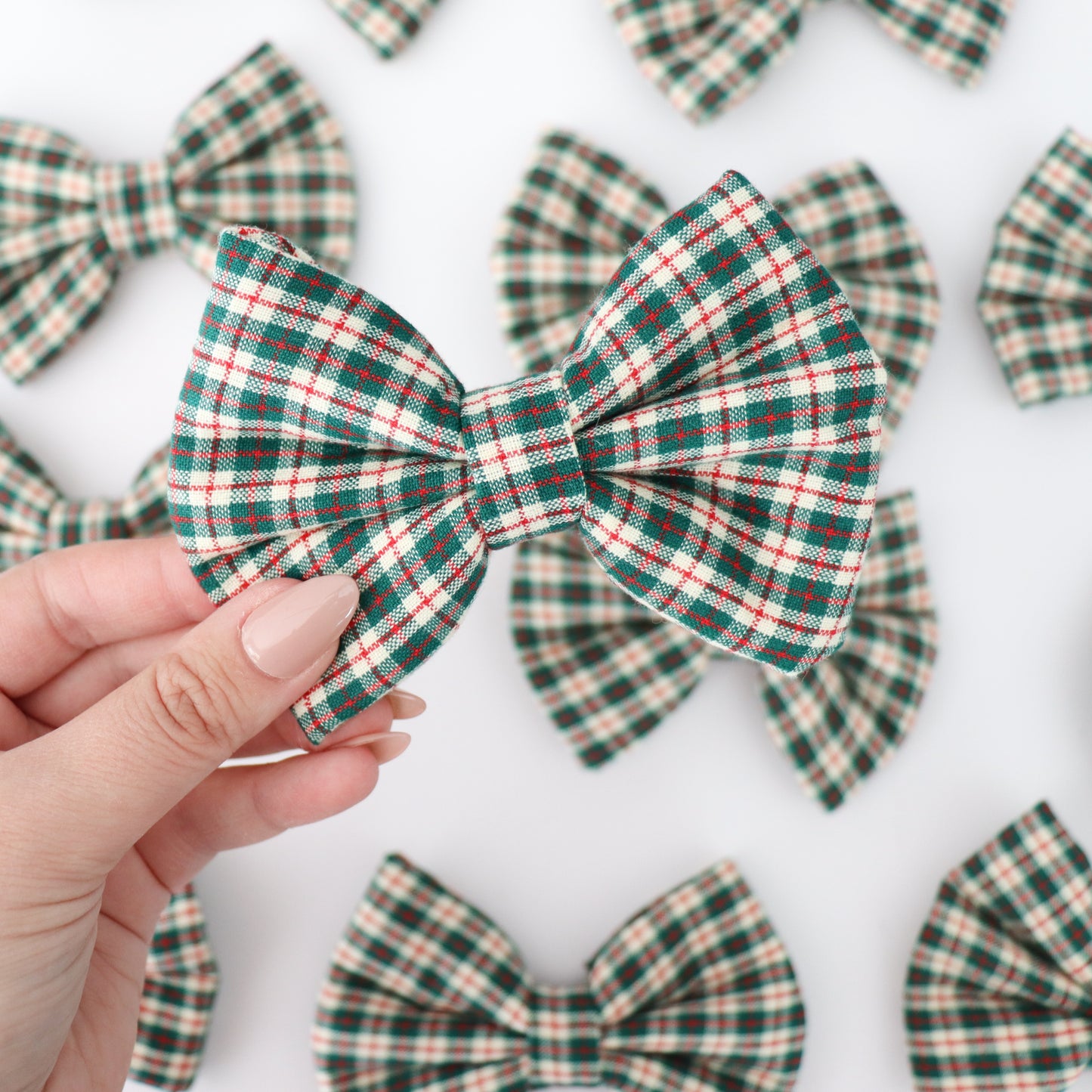 LINEN HOLIDAY PLAID- DAPPER DEXTER DOG BOW TIE