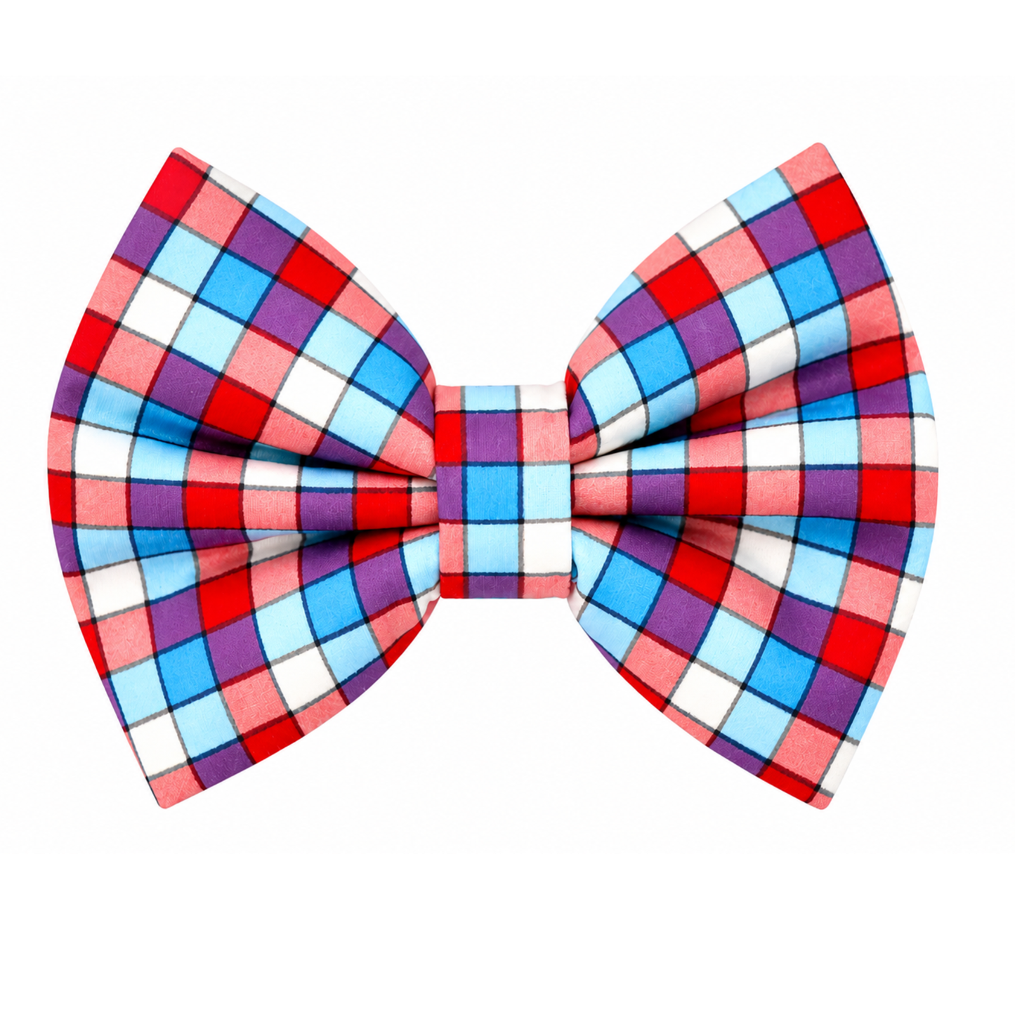 RWB PLAID - DAPPER DEXTER DOG BOW TIE