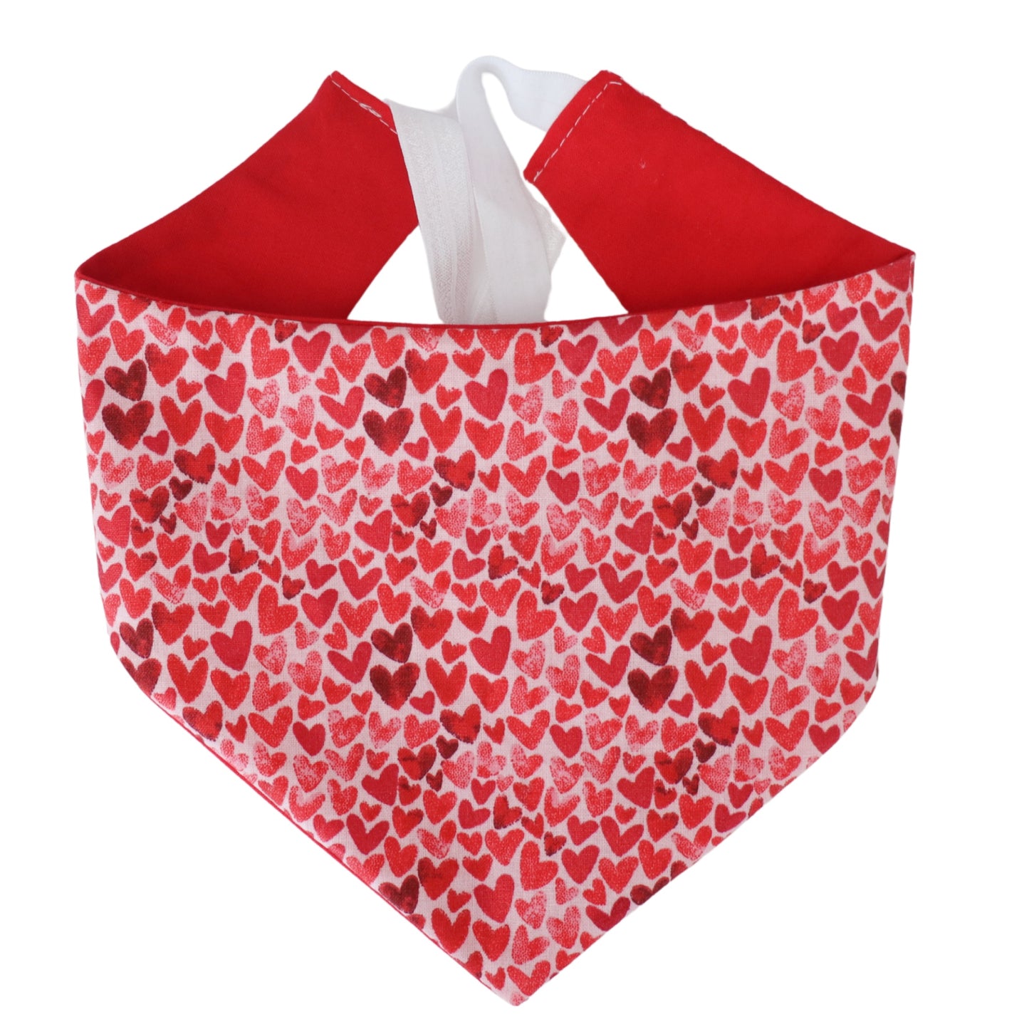 RED METALLIC HEARTS - CLASSIC DOG BANDANA