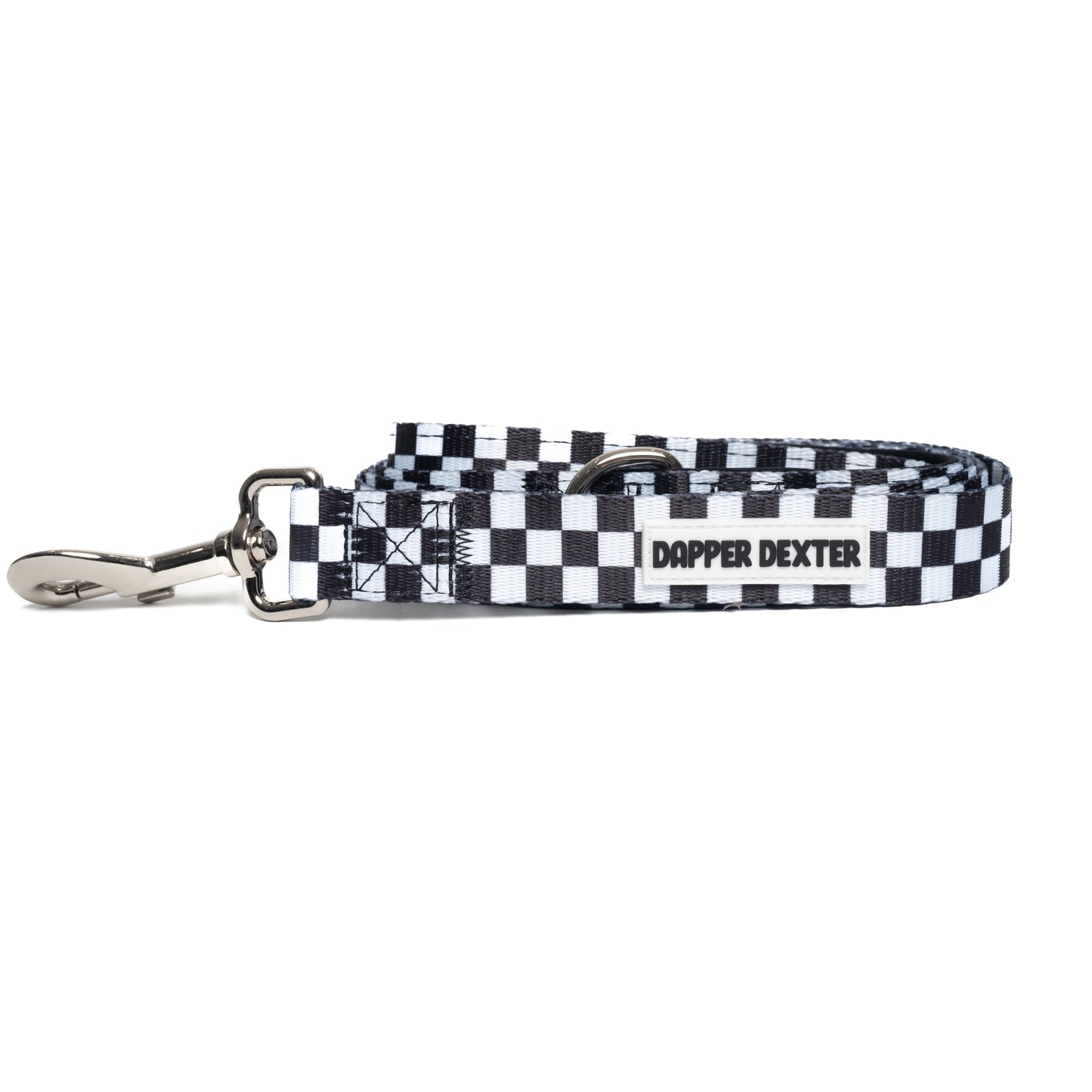 BLACK & WHITE CHECKERED DOG LEASH