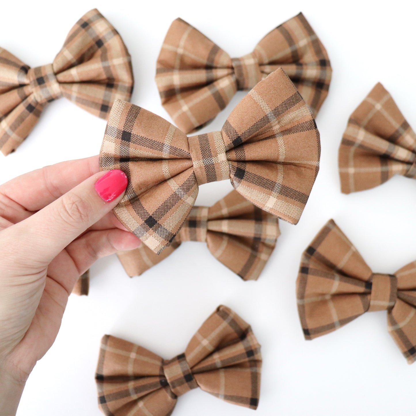 BROWN PLAID - DAPPER DEXTER DOG BOW TIE