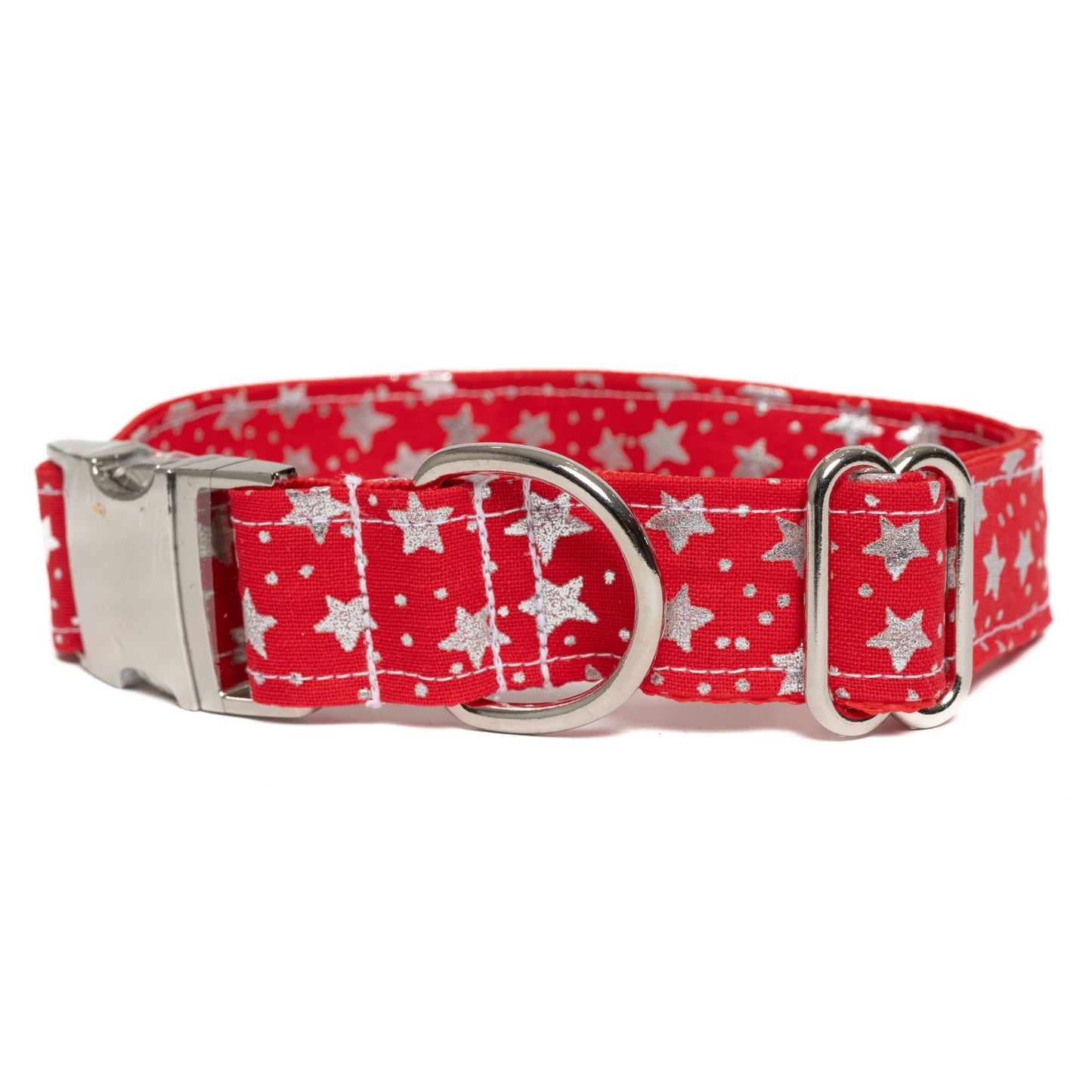 METALLIC STARS (RED) - DOG COLLAR