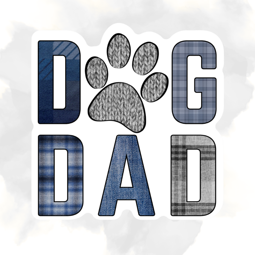 BLUE & GRAY DOG DAD - STICKER