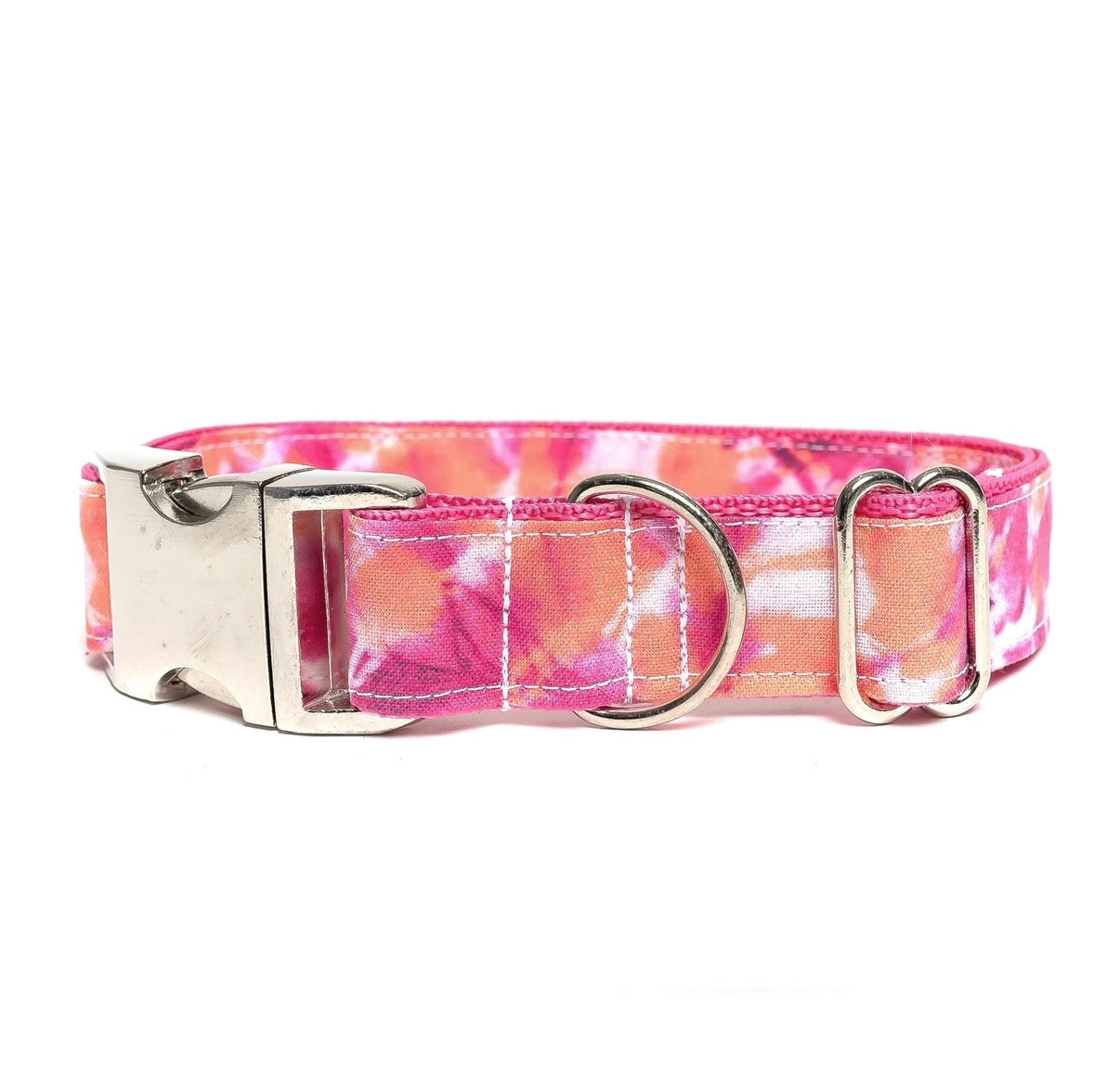 PINK ORANGE TIE DYE - DOG COLLAR
