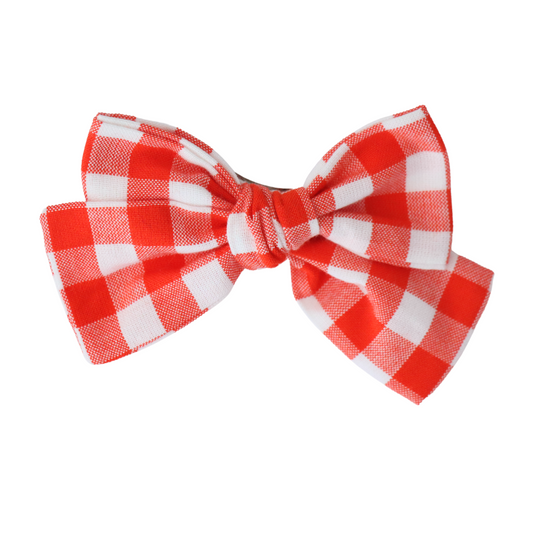 RED AND WHITE PICNIC LINEN - HAIR BOW