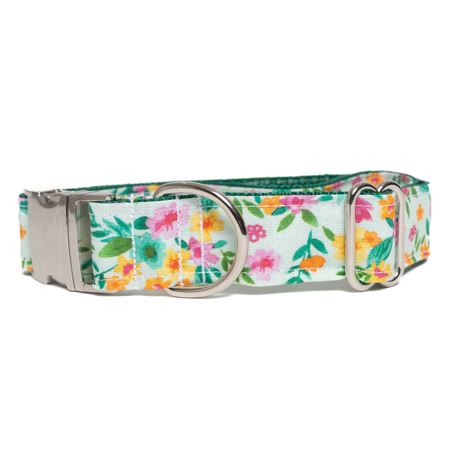 MINT GARDEN FLORAL - DOG COLLAR