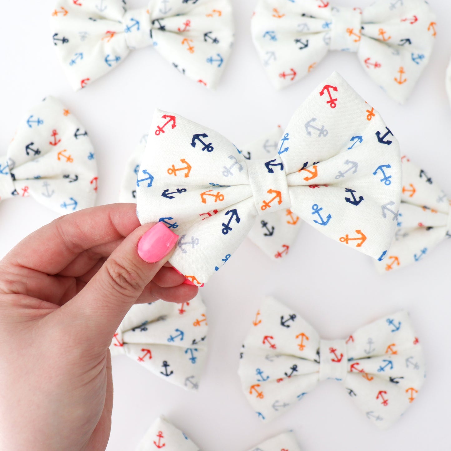 ANCHORS (CREAM) - DAPPER DEXTER DOG BOW TIE