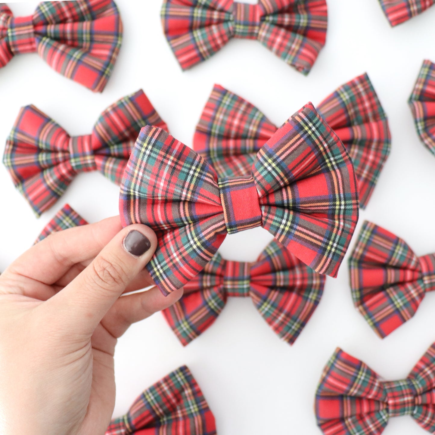 RED TARTAN PLAID - DAPPER DEXTER DOG BOW TIE