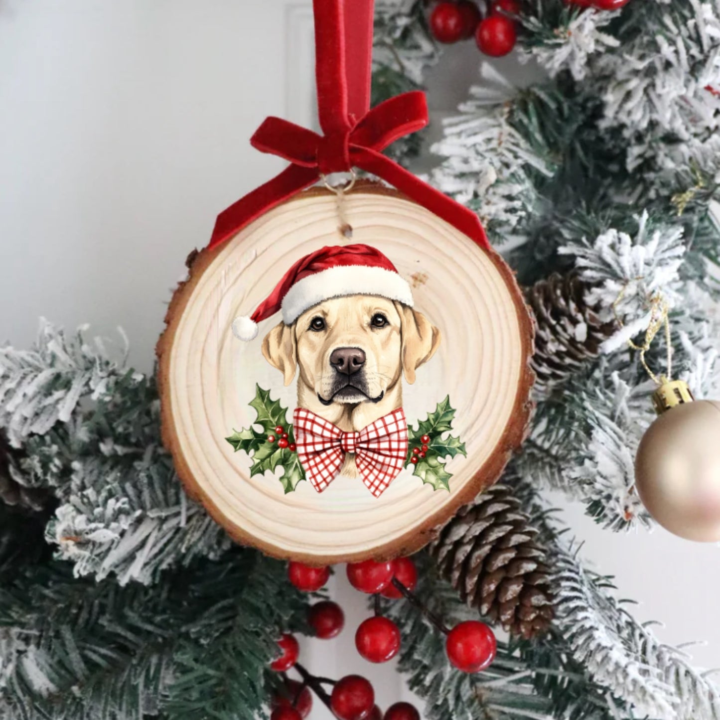 HOLIDAY YELLOW LAB ORNAMENT
