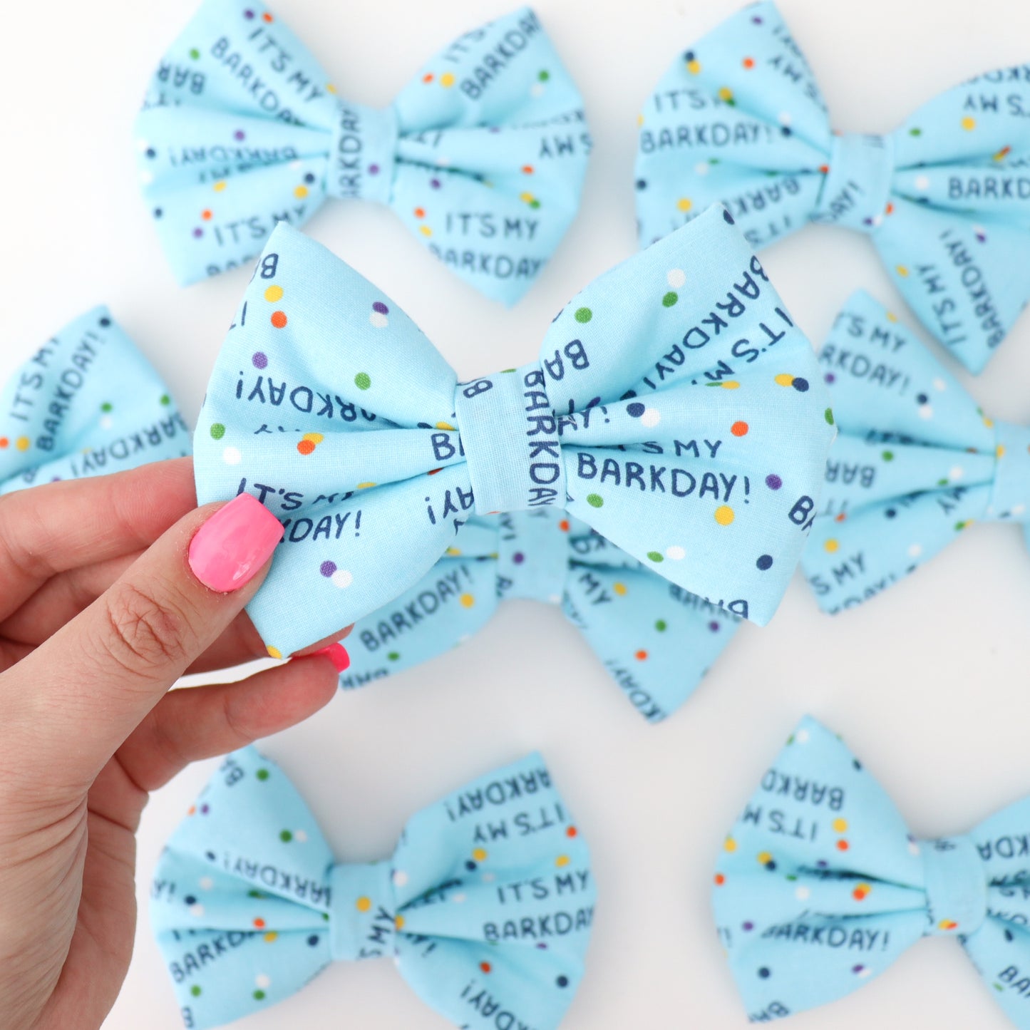 IT'S MY BIRTHDAY (LIGHT BLUE)- DAPPER DEXTER DOG BOW TIE