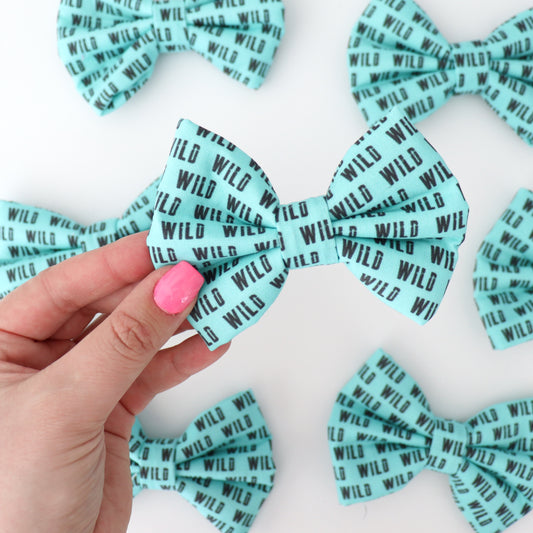 WILD (TEAL)- DAPPER DEXTER DOG BOW TIE
