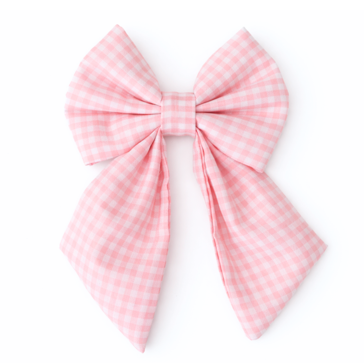 LIGHT PINK GINGHAM - SAILOR BOW