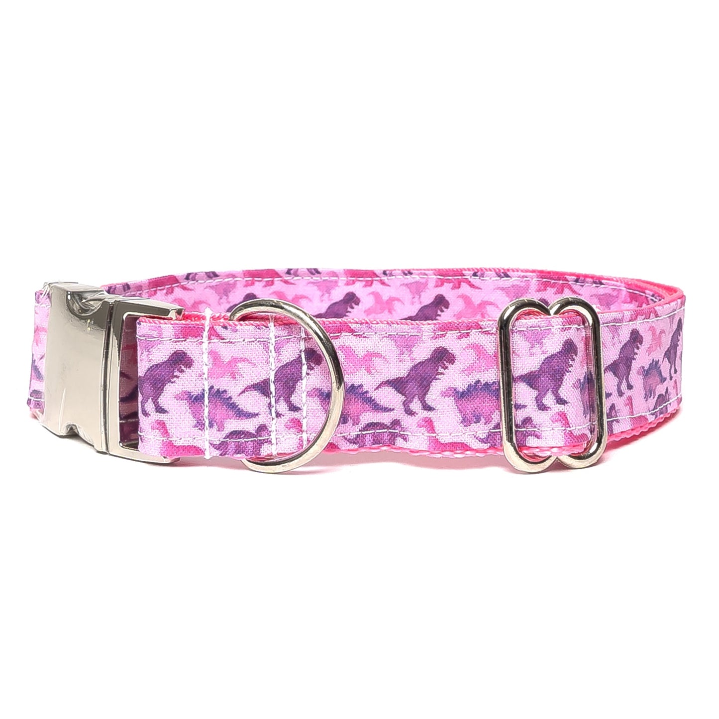 PINK & PURPLE DINOS - DOG COLLAR