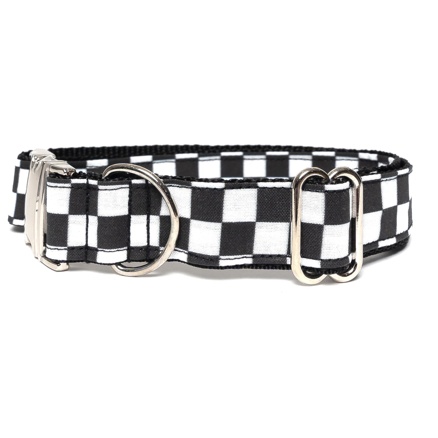 BLACK AND WHITE CHECKERED - DOG COLLAR