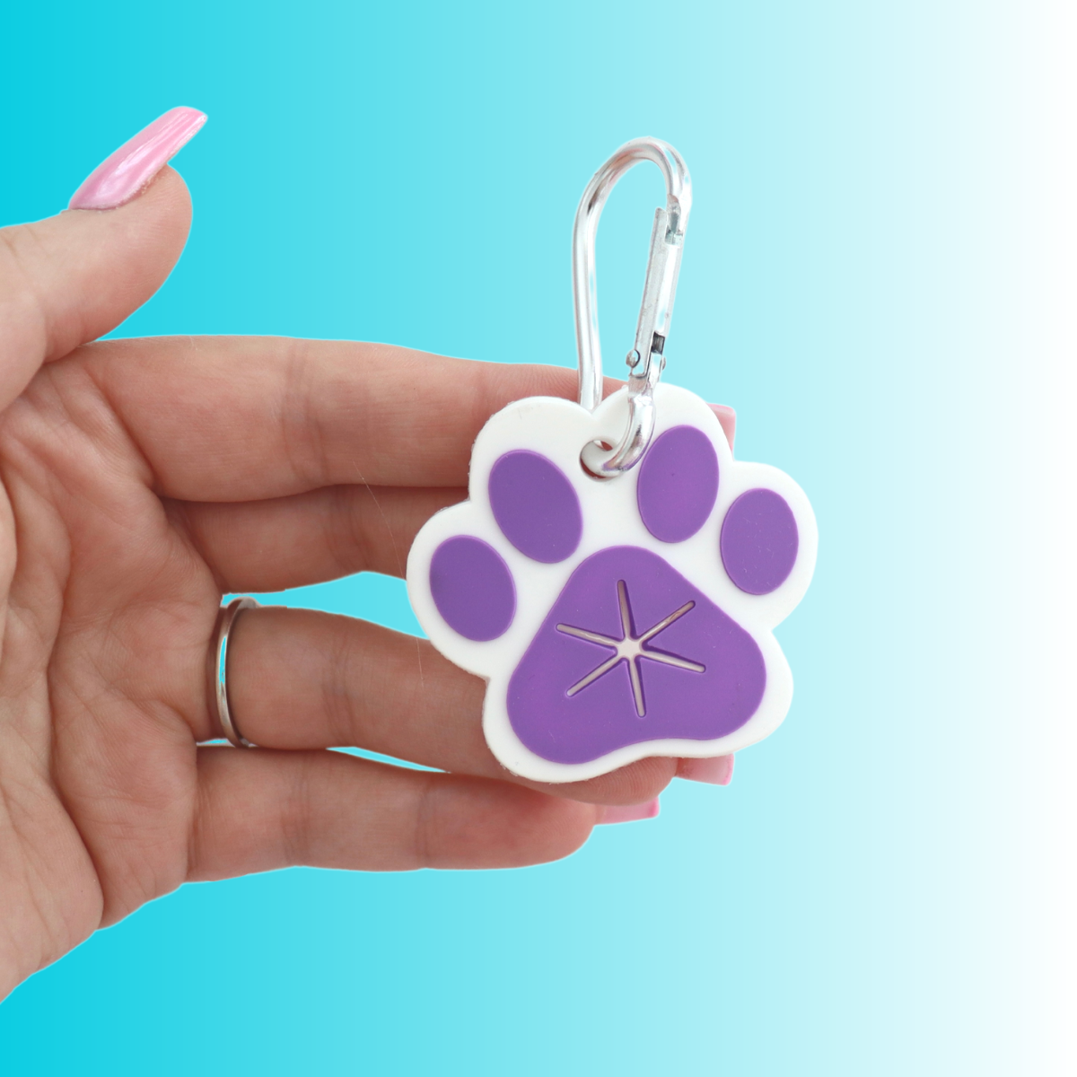 PURPLE PAW PRINT - POO BAG HOLDER