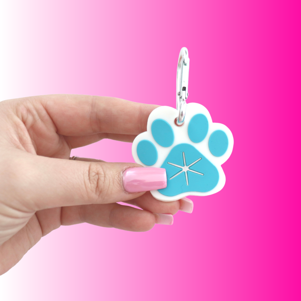 TEAL PAW PRINT - POO BAG HOLDER