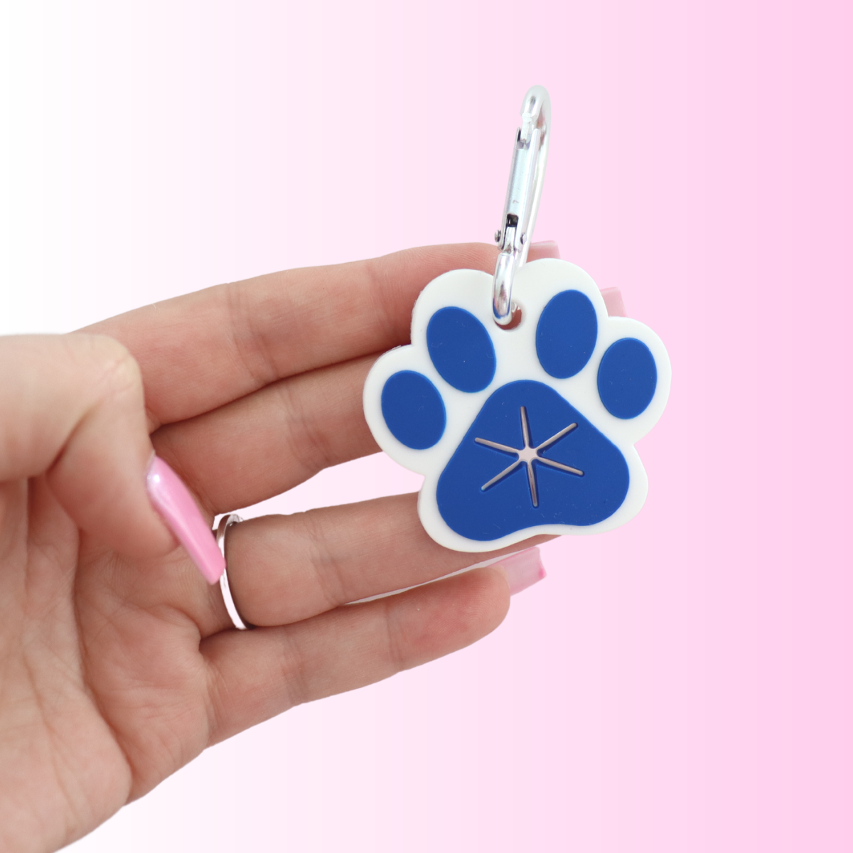 ROYAL BLUE PAW PRINT - POO BAG HOLDER