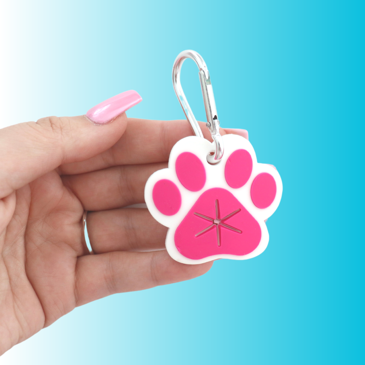 HOT PINK PAW PRINT - POO BAG HOLDER