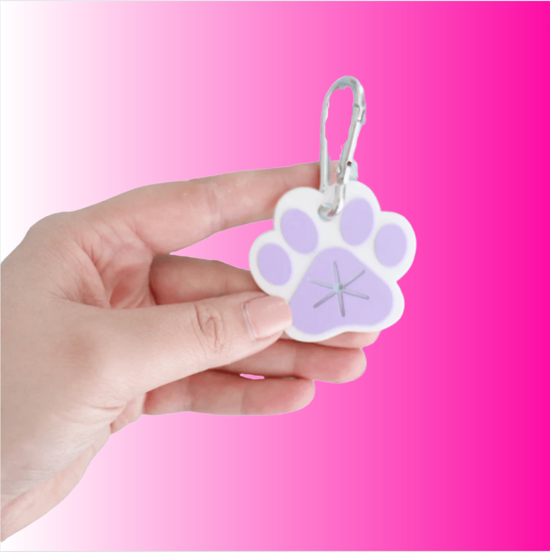 LAVENDER PAW PRINT - POO BAG HOLDER