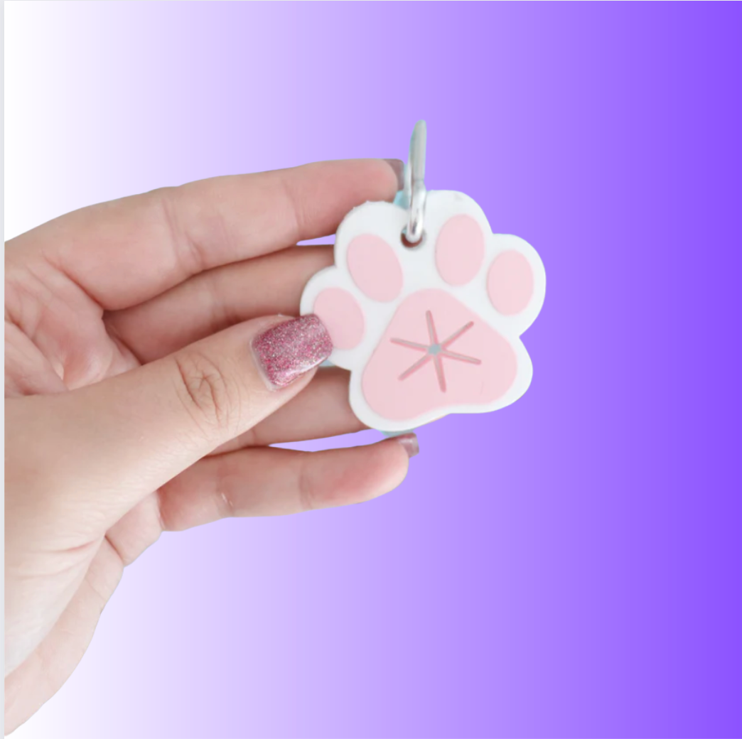 PINK PAW PRINT - POO BAG HOLDER