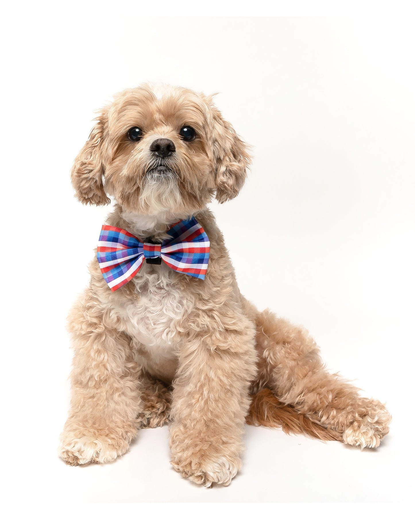 RED, WHITE & BLUE PLAID - BOW TIE
