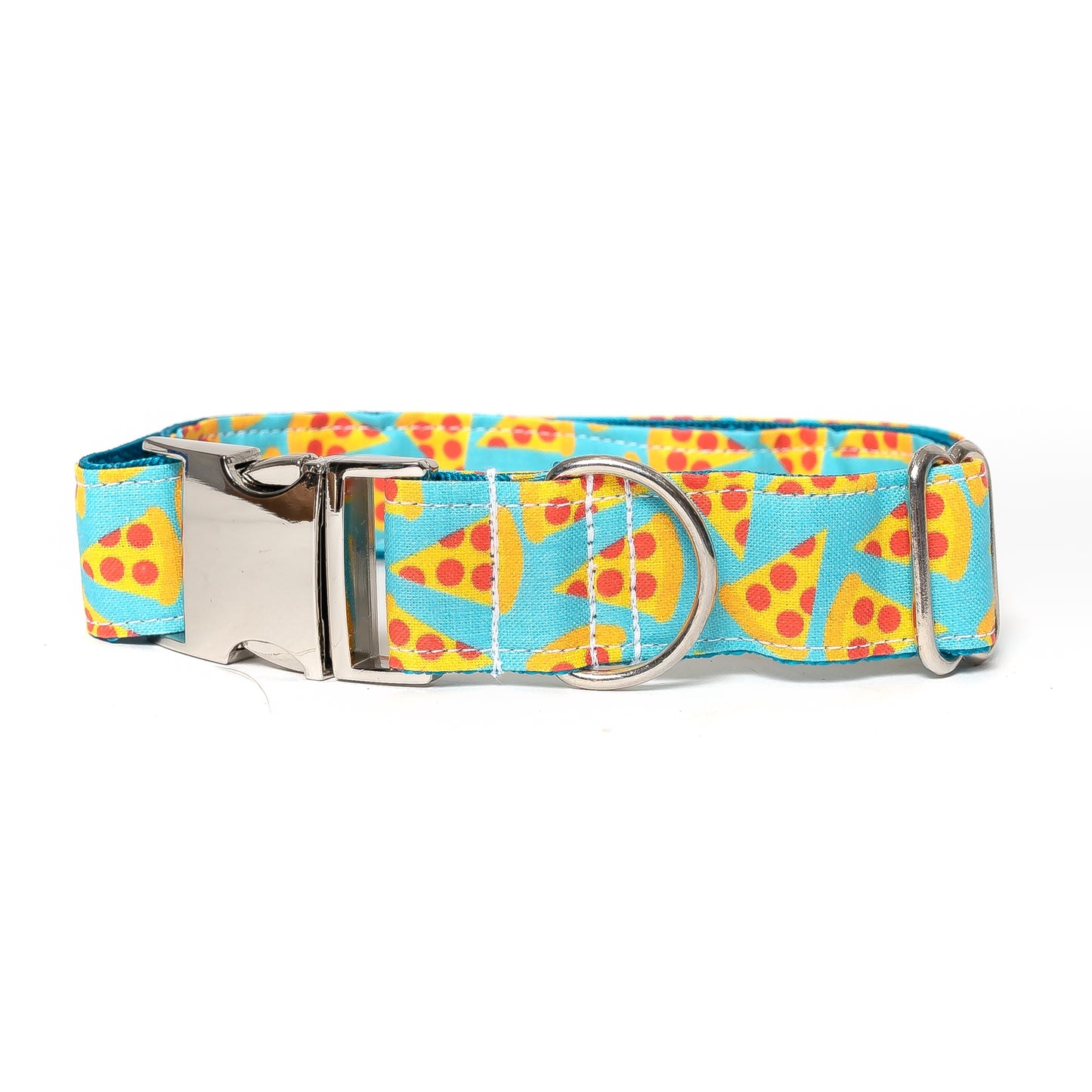 TEAL PIZZA - DOG COLLAR