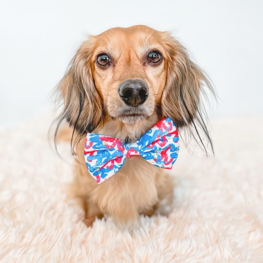 RED, WHITE & BLUE SWIRLS - BOW TIE