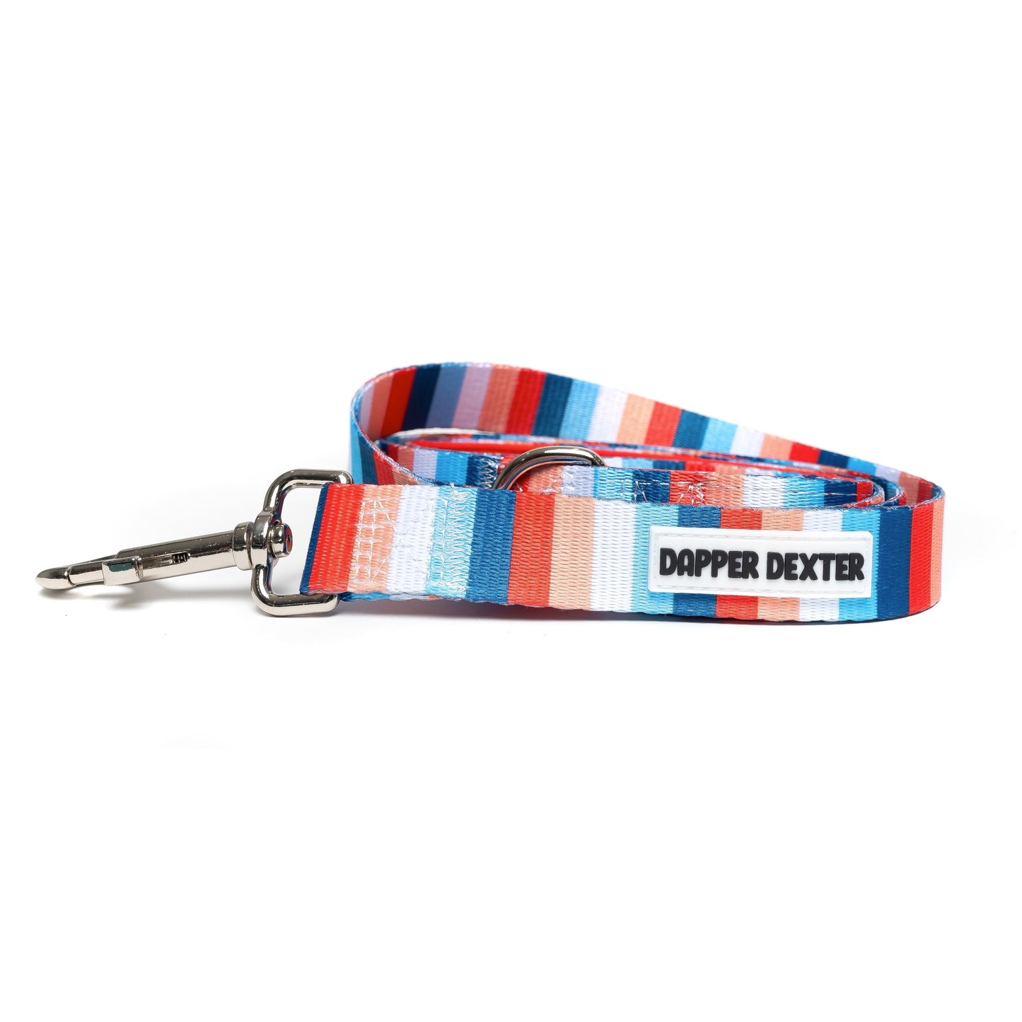NAVY + ORANGE STRIPE DOG LEASH